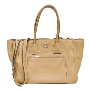 PRADA Cream Leather Shoulder Bag